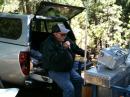 Rick W1GHF operates the Field Day Talk-In frequency when not cooking. Photo courtesy K7ILA.
